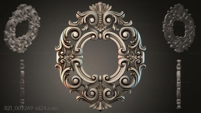 Oval frame with volutes and acanthus leaves 3d STL model
