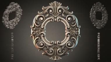 Round decor, rosettes Oval frame with volutes and acanthus leaves 3d model