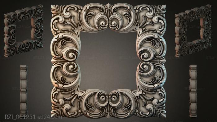 Architectural molding with volutes and spirals 3d STL model