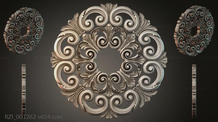 Cartouche with scrolls and palmettes for CNC 3d STL model