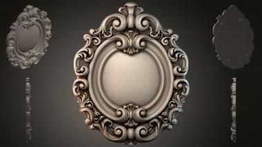 Round decor, rosettes Oval cartouche with volutes and palmettes 3d model