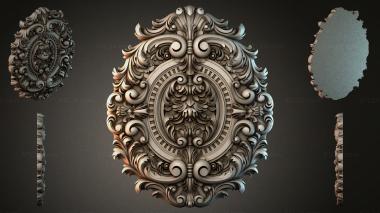Round decor, rosettes Cartouche with symmetrical scrolls and a central oval medallion 3d model