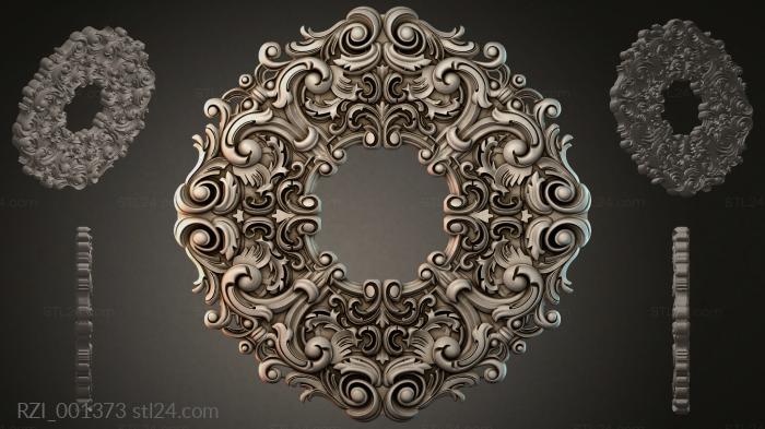 Carved decorative medallion with twisted swirls 3d STL model