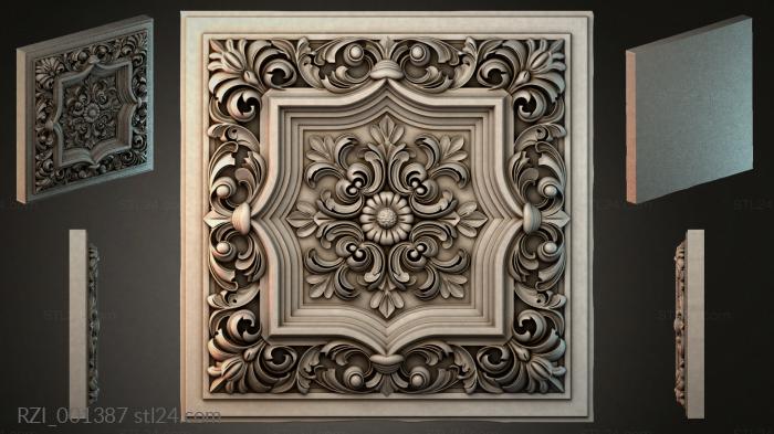 Круглый декор, розетки (RZI_001387) 3D модель для ЧПУ станка