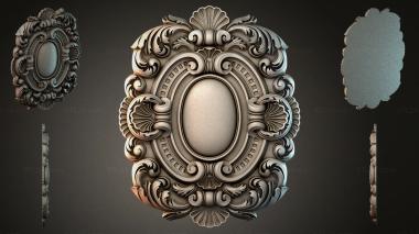 Round decor, rosettes Cartouche with an oval baroque medallion 3d model