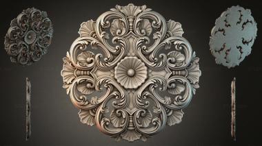 Round decor, rosettes Cartouche with acanthus scrolls and a central medallion 3d model