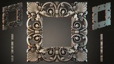 Round decor, rosettes Classic scroll frame with acanthus and shells 3d model