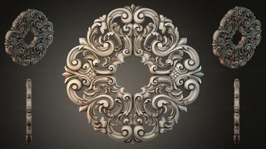 Round decor, rosettes Acanthus medallion with scrolls and side ornaments 3d model