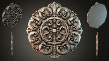 Round decor, rosettes Round rosette with volutes and palmettes 3d model