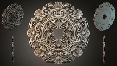 Round decor, rosettes Baroque vignette with palmettes and volutes 3d model