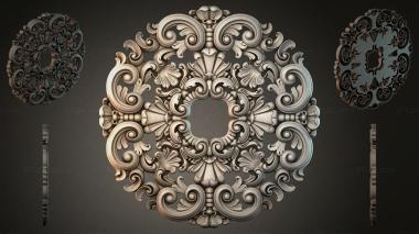 Round decor, rosettes Ceiling rose with volutes and basins 3d model