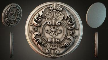 Round decor, rosettes Ceiling rose with acanthus scrolls and central basin 3d model