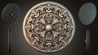 Round decor, rosettes Round ceiling rose with acanthus and spirals 3d model