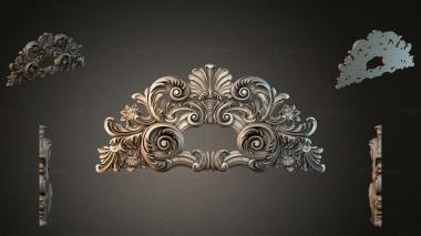 Round decor, rosettes Cartouche with volutes and leaves 3d model