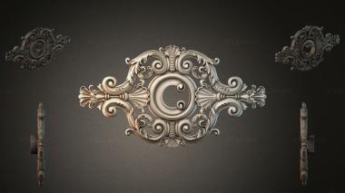 Round decor, rosettes Ornament with volutes and a central rosette for CNC 3d model