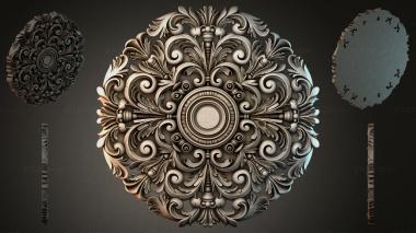 Round decor, rosettes Round rosette with volutes and acanthus 3d model