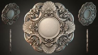 Round decor, rosettes Ceiling rose with volutes and a basin 3d model