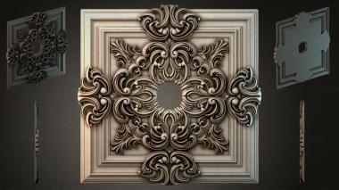Round decor, rosettes Cassette ceiling medallion with acanthus scrolls 3d model