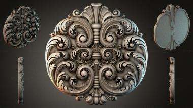 Round decor, rosettes Round acanthus rosette with volutes and palmettes 3d model