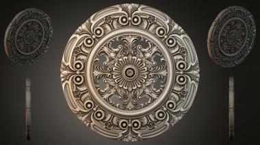 Round decor, rosettes Round rosette with acanthus and palmettes 3d model