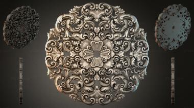 Round decor, rosettes Rosette with acanthus scrolls and a central flower 3d model