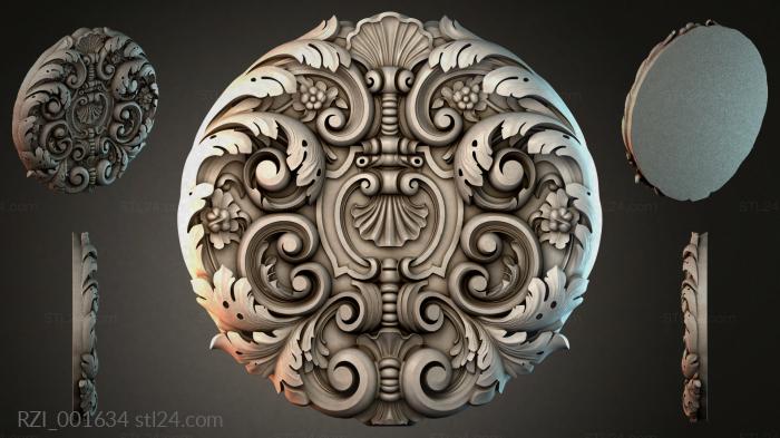Cartouche with acanthus and baroque volutes 3d STL model
