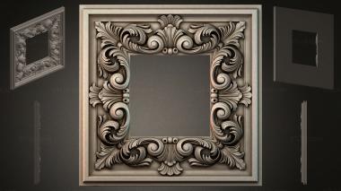 Round decor, rosettes Carved decorative molding with acanthus and volutes 3d model