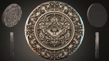 Round decor, rosettes Round rosette with acanthus and volutes 3d model