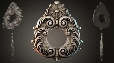 Round decor, rosettes Round vignette with volutes and shells 3d model