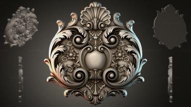Round decor, rosettes Cartouche with acanthus and central medallion 3d model
