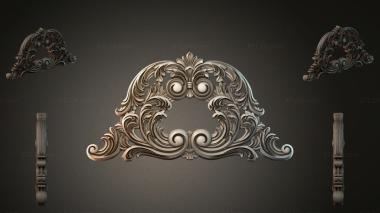 Round decor, rosettes Cartouche with scrolls and palmettes for CNC 3d model