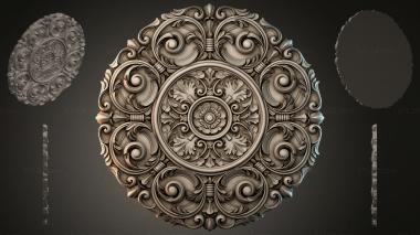 Round decor, rosettes Round rosette with volutes and palmettes 3d model