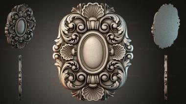 Round decor, rosettes Cartouche with oval medallion and volutes 3d model