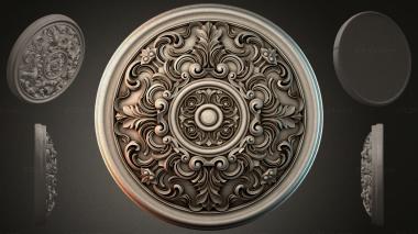 Round decor, rosettes Round rosette with acanthus scrolls and a central medallion 3d model