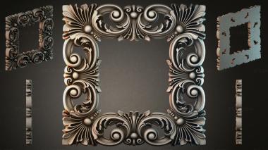 Round decor, rosettes Architectural framework with vignettes and spirals 3d model