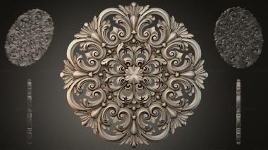 Round decor, rosettes Baroque rosette with scrolls and acanthus leaves 3d model