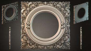 Round decor, rosettes Round frame with acanthus leaves and volutes 3d model