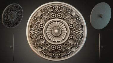 Round decor, rosettes Ceiling rose with basin and swirls 3d model