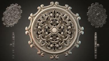 Round decor, rosettes Round medallion with swirls and a floral center 3d model