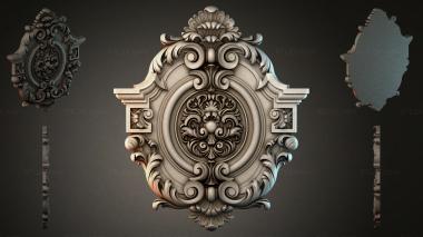 Round decor, rosettes Cartouche with a circular rosette and volutes 3d model