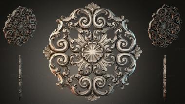 Round decor, rosettes Panel with volutes and a sink 3d model