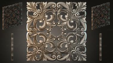 Round decor, rosettes Symmetrical acanthus scroll with volutes 3d model