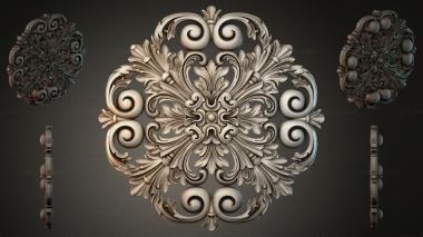 Round decor, rosettes Decorative rosette with volutes and palmettes 3d model