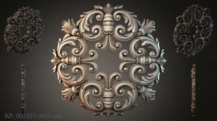 Cartouche with acanthus and volutes in the Baroque style 3d STL model
