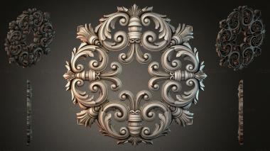 Round decor, rosettes Cartouche with acanthus and volutes in the Baroque style 3d model