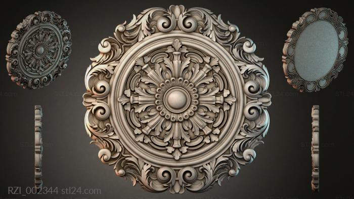 Round rosette with acanthus and volutes 3d STL model