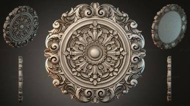 Round decor, rosettes Round rosette with acanthus and volutes 3d model