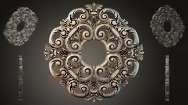 Round decor, rosettes Round rosette with volutes and leaves 3d model