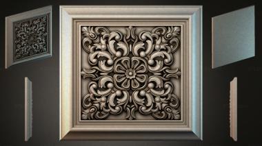 Round decor, rosettes Panel with acanthus scrolls and a central flower 3d model