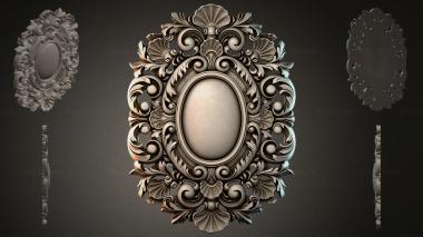 Round decor, rosettes Oval frame with swirls and leaves 3d model